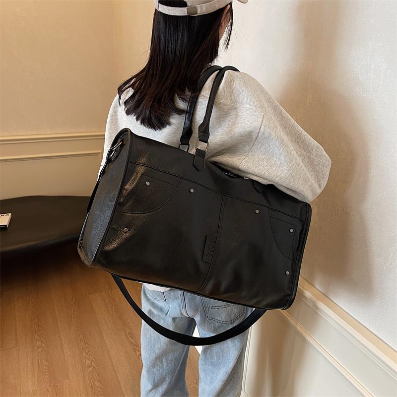 Large Capacity Handbag Short Distance Travel Bag PU Women's Fitness Luggage Bag
