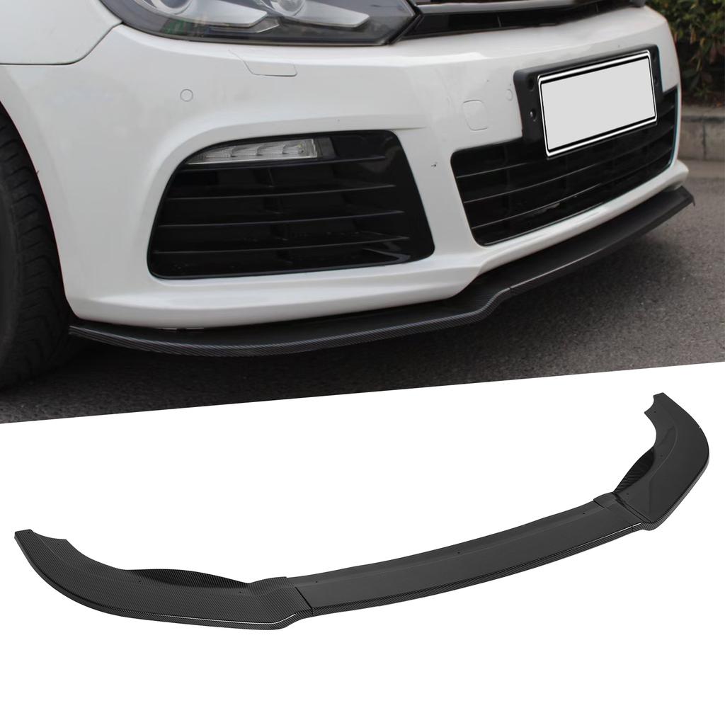 K SEEK DESIGN 3Sections Front Bumper Splitter Lip Replacement for MK6 R R20 20092013(Gloss Black )