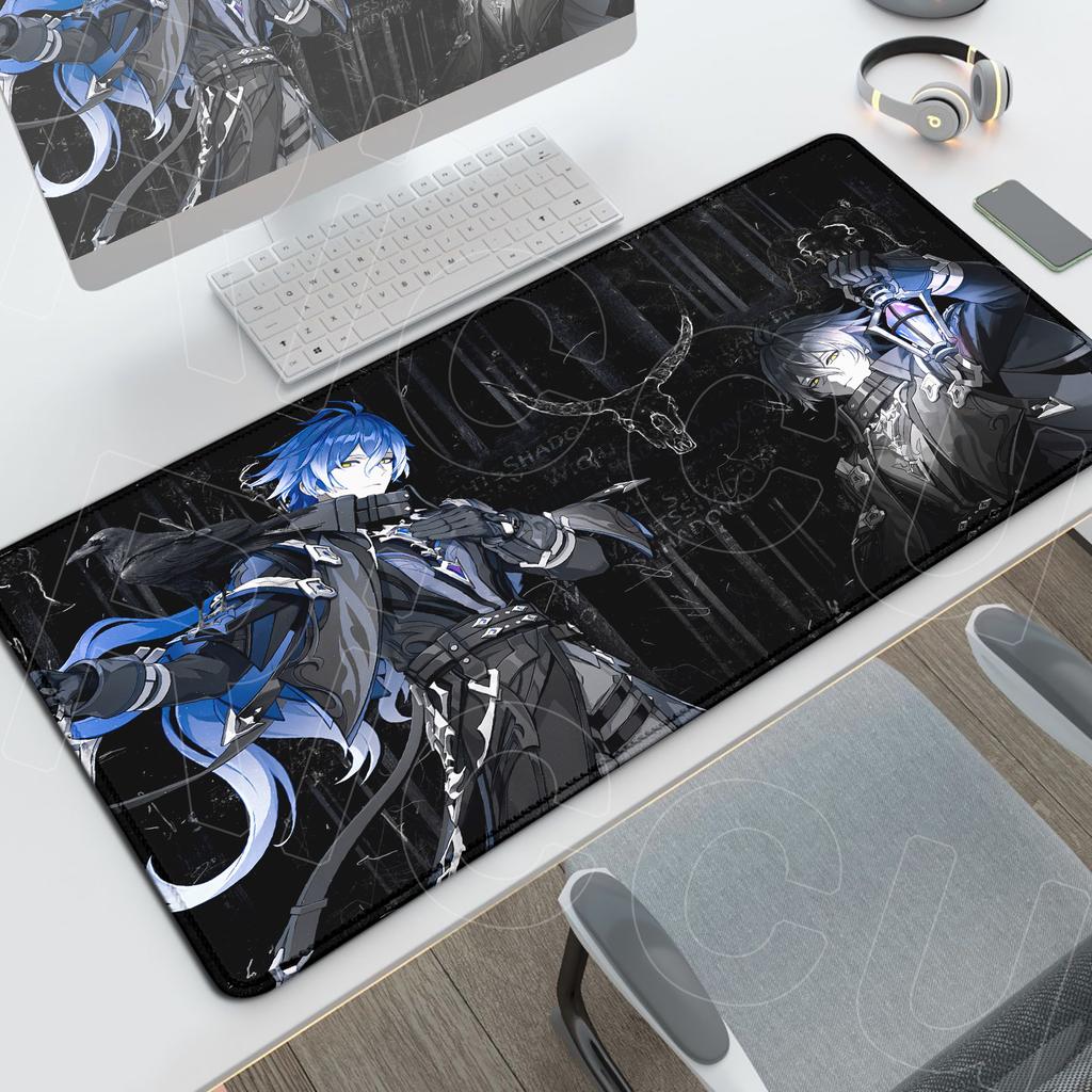 Druk HD Genshin Impact Flins Mata na Biurko Długi Biurowy Pad na Biurko PC Gaming Antypoślizgowe Akcesoria Anime Gumowa Podstawa Podkładka pod Mysz Zmywalna