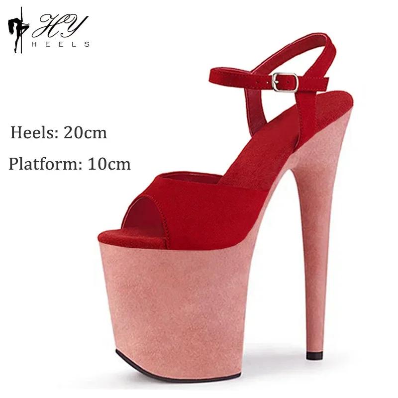 20cm Sexy Model Runway Shoes Performance Dress Wedding Banquet Super High Heels Sandals Sexy Fashion High Heels Shoes