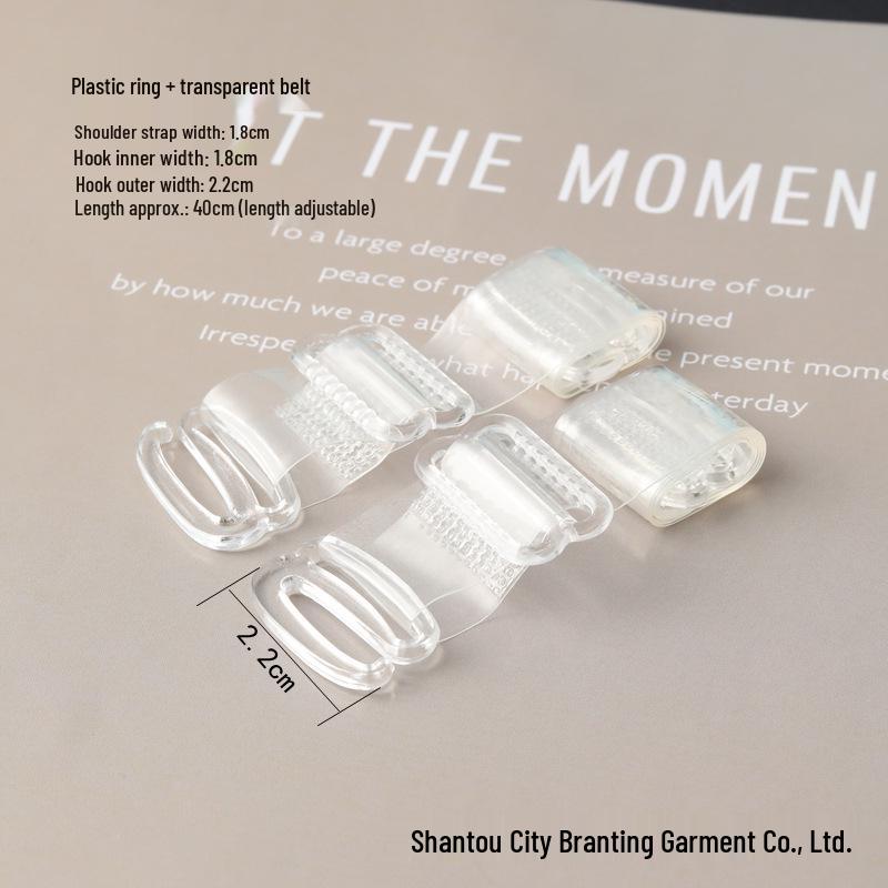 Adjustable Transparent Bra with Invisible Plastic Buckle and Frosted Finish