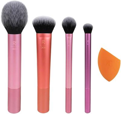 Real Techniques, Everyday Essentials, Blush + Foundation + Shadow + Highlighter + Concealer, 5 Types