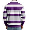 Men's Casual Loose Colorblock Print Lapel Button Long Sleeve Top