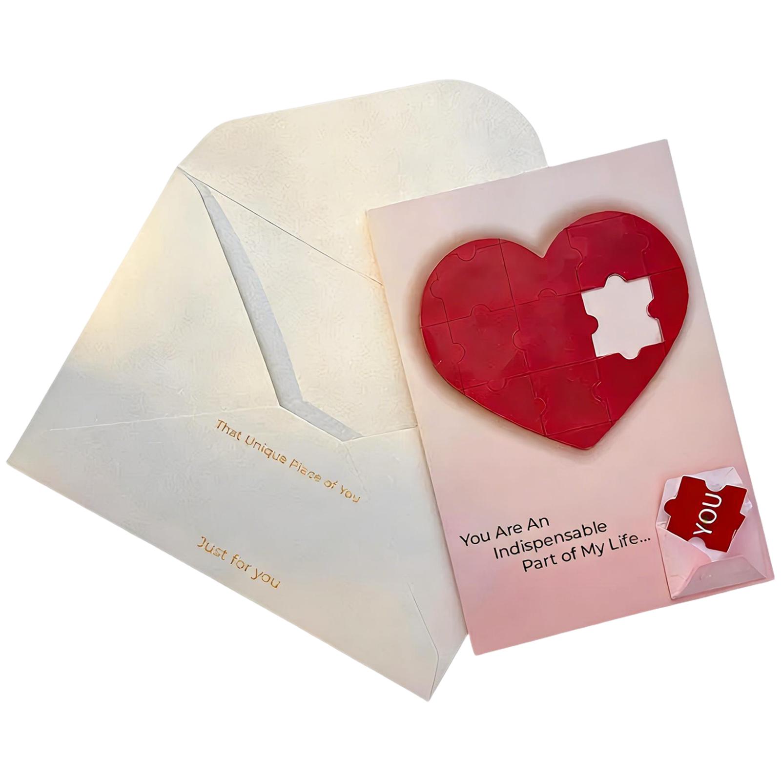 

Heart-Shaped Puzzle Recording Greeting Card one size
