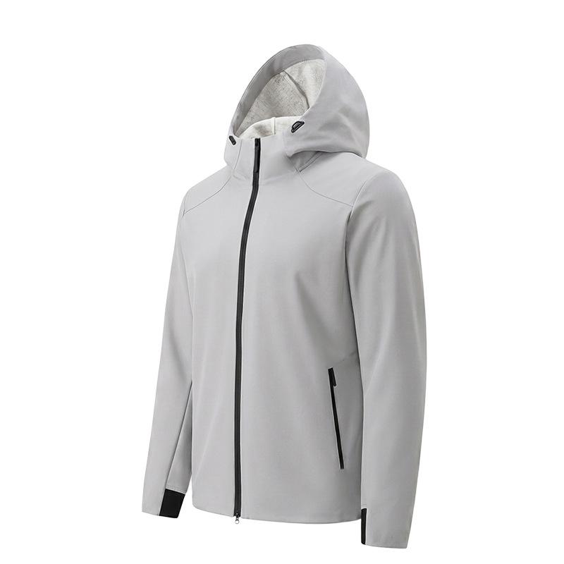 Men's & Women's Couple Hooded Softshell Jacket - Windproof, Warm, Loose Fit, Casual Sportswear for Spring & Autumn