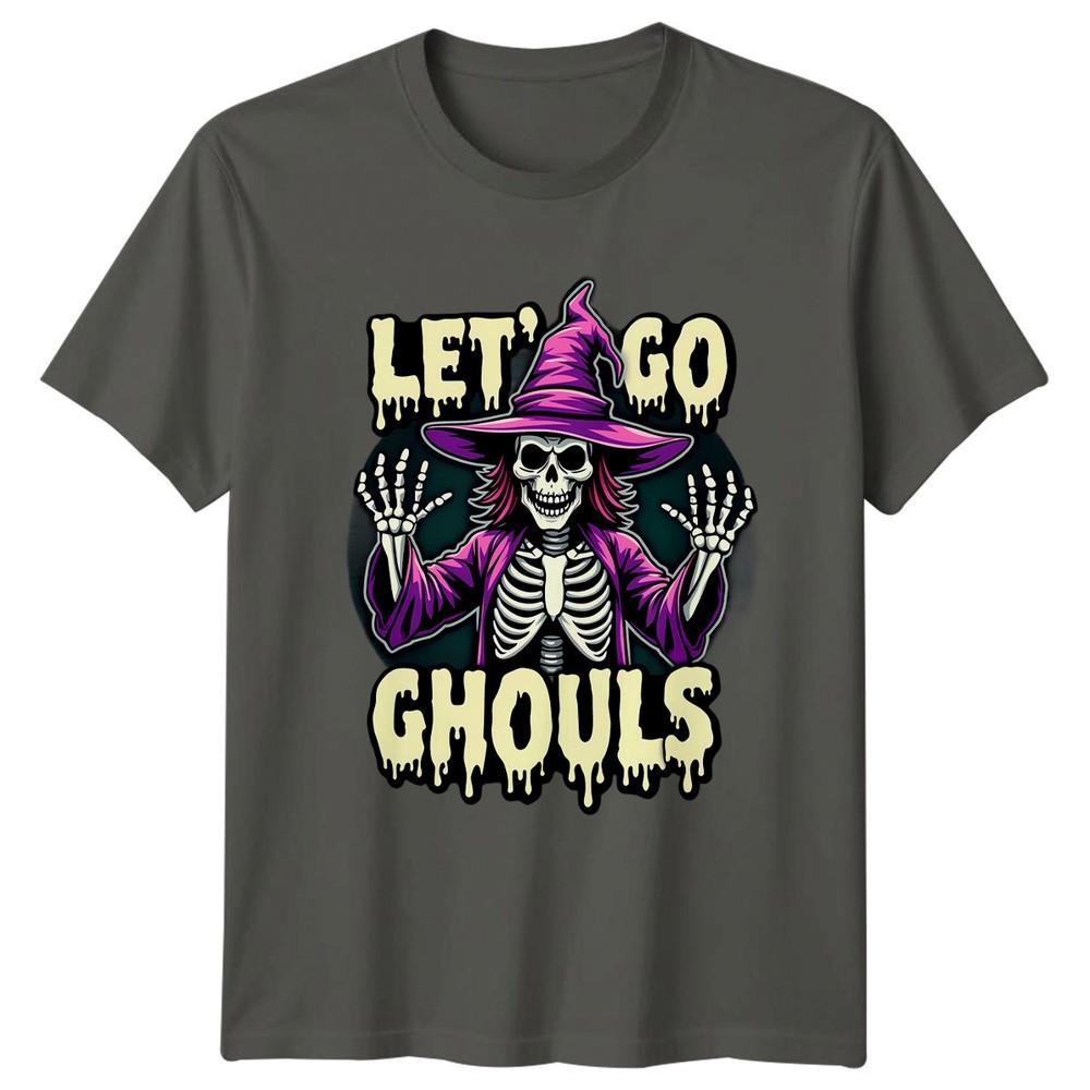 Lets Go Ghouls Skeleton Spooky Halloween Unisexs Unisexs Graphic Tee S