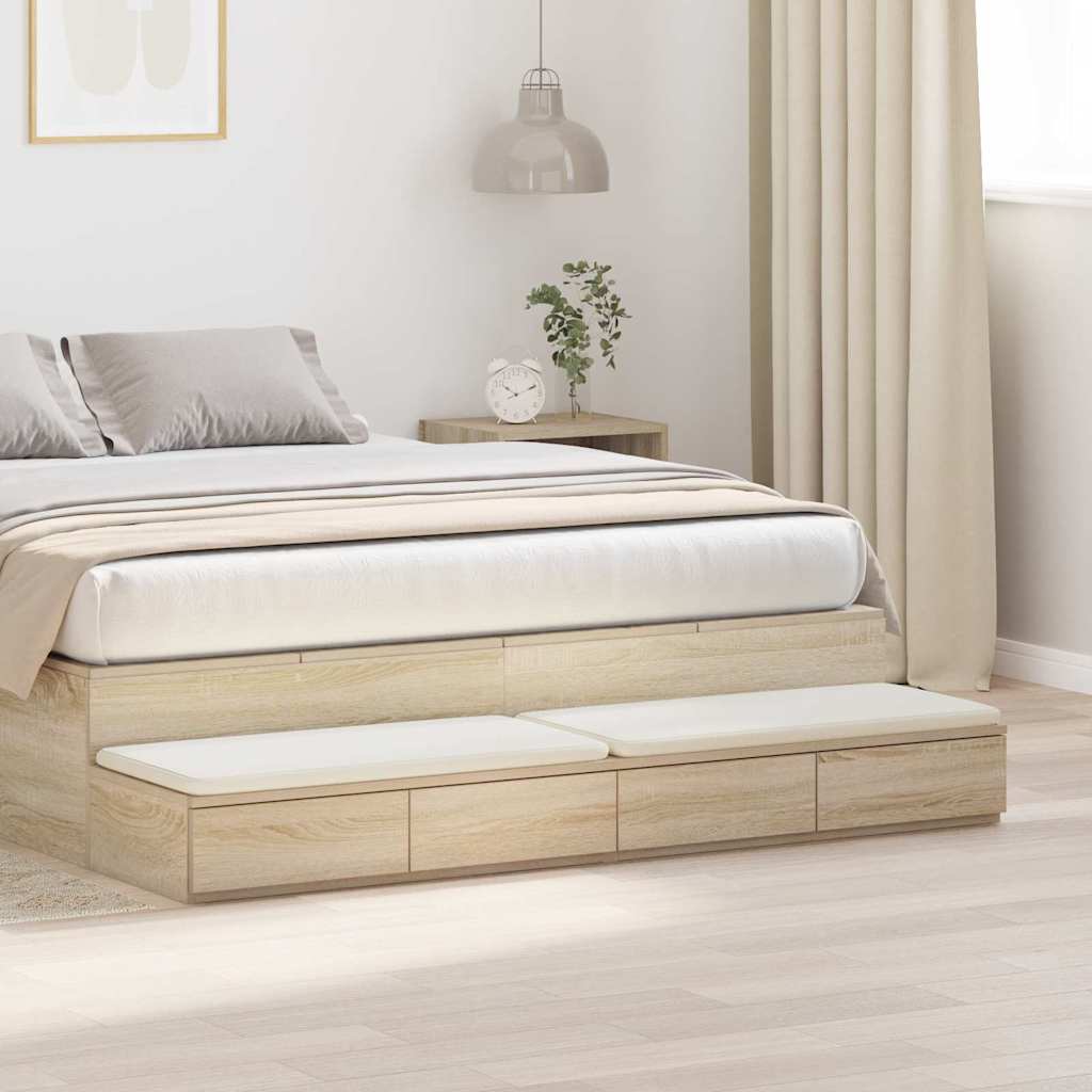 Bed Drawers Sonoma Oak 140 x 36.5 x 16.5 cm Particleboard