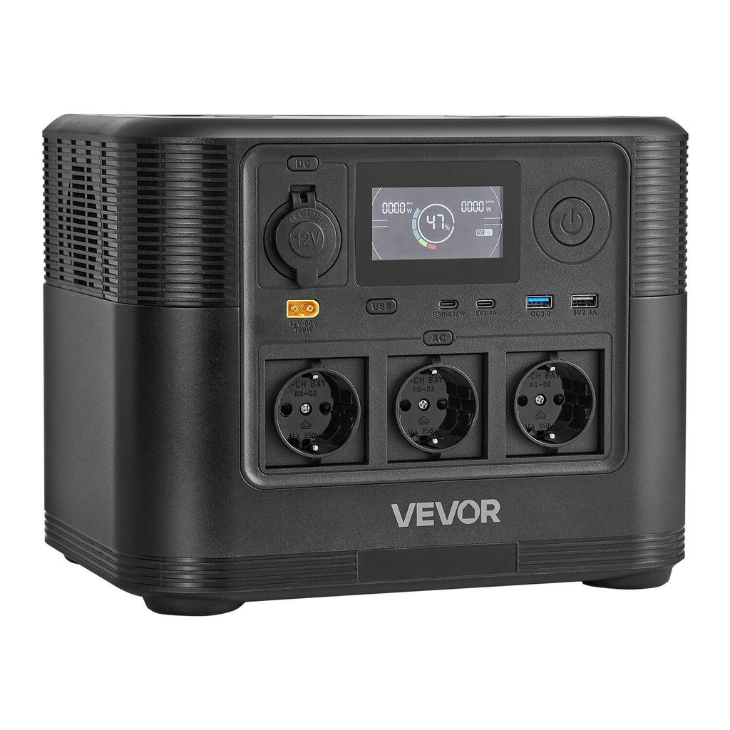 Portable Power Station, 1200W Solar Generator Power Station, 806Wh LiFePO4 Battery Backup with 9 Output Ports for Home Emergency, Outdoor Camping, RV