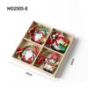 Christmas Four-Grid Faceless Old Man Wooden Ornament Gift Box with Small Pendants