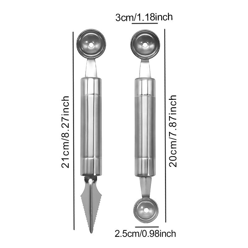כף לפסול בפרי מפלדת אל-חלד גלי כדורית לעיצוב כלי פיסול והוצאת כדורים DIY גאדג'טים למטבח קל לניקוי