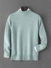Men's Double-Strand Thickened Pure Wool Half-High Collar Loose Pullover Sweater for Autumn/Winter