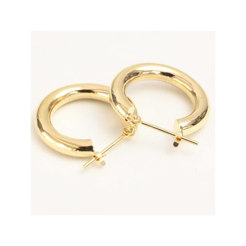 [Jewelry Excellente] K18YG hoop earrings 3.0mm×17mm ring hoop earrings (K18 yellow gold)