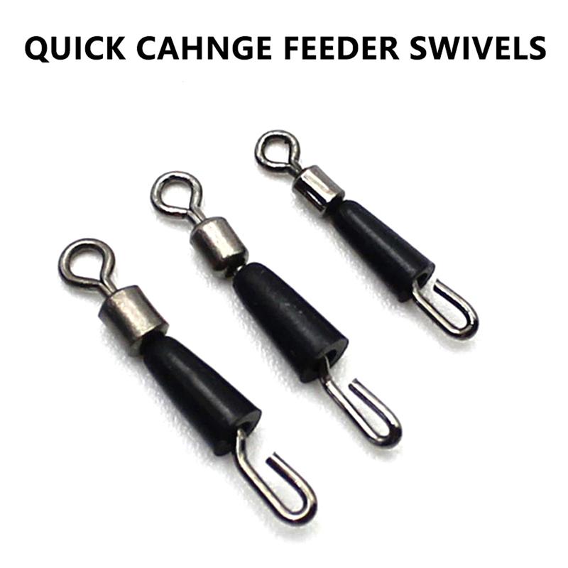 100Pcs Fishing Tackle Connector Feeder Fishing Accessories Swivel Snaps for Carp