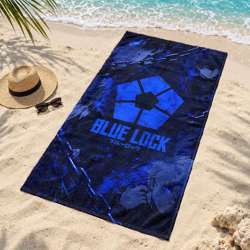 Blue Lock Microfiber Beach Towel Quick Dry Sand Free Lightweight Beach Towels for Travel Swimming Camping