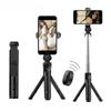 3v1 Selfie Stick Phone Stativ Rozšiřitelný monopod s Bluetooth dálkovým ovládáním pro Smartphone Selfie Stick