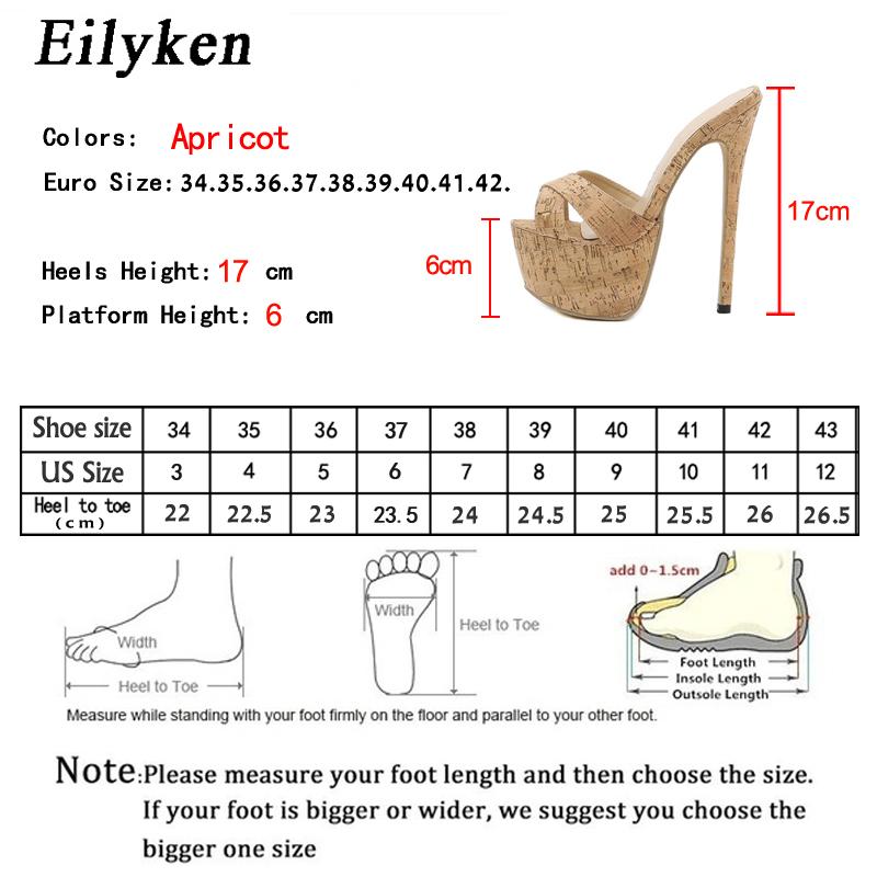Summer Ultra Thin High Heels 17CM Ladies Slippers Fashion Brief Slingback Peep Toe Slip-On Platform Sandals Mules Shoes