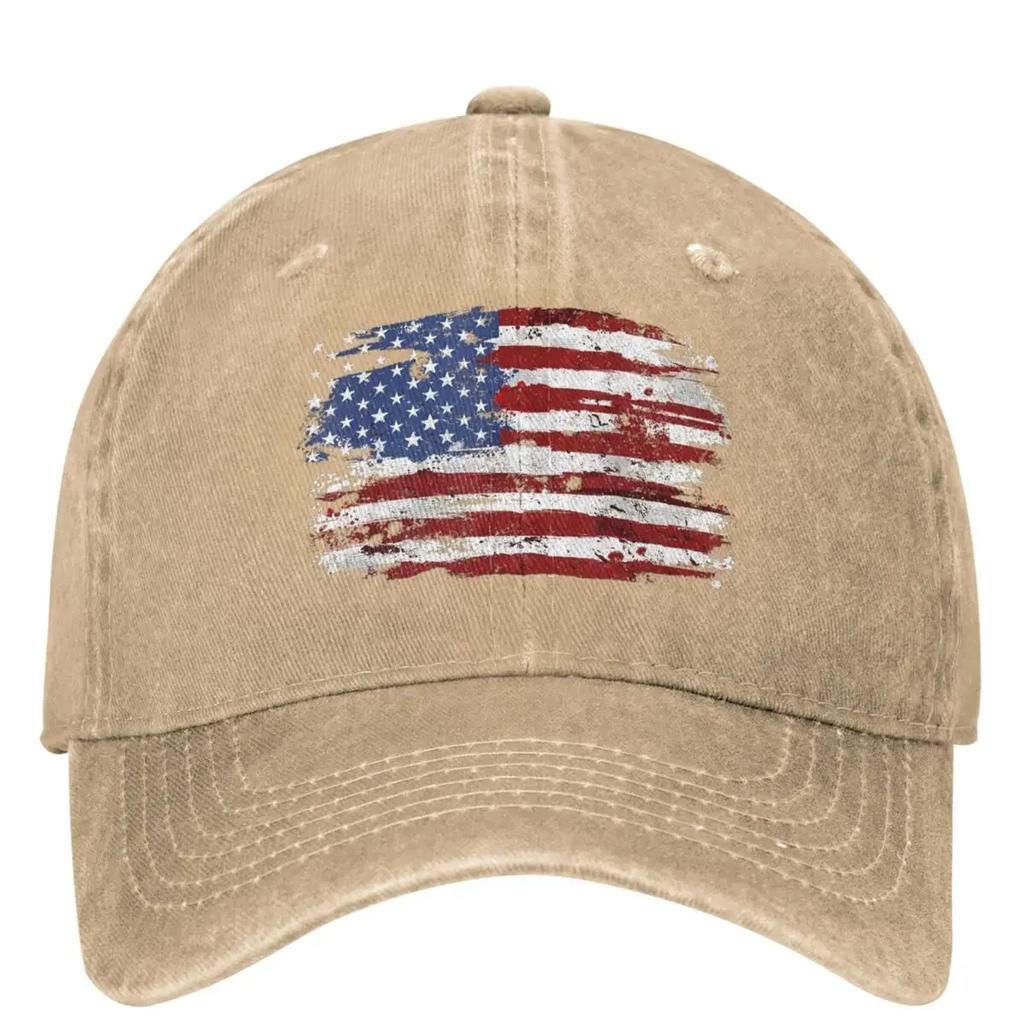 American Flag USA United States Of America US 4th Of July Baseball Cap Gym y2k Retro Hip Hop Hats Unisex Women Vintage Snapback Cap