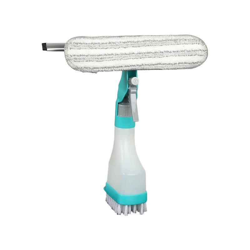 Multifunctional Double-Sided Glass Cleaning Brush with Squeegee, Sponge, Floor Brush, Spray Bottle, and Window Wiper