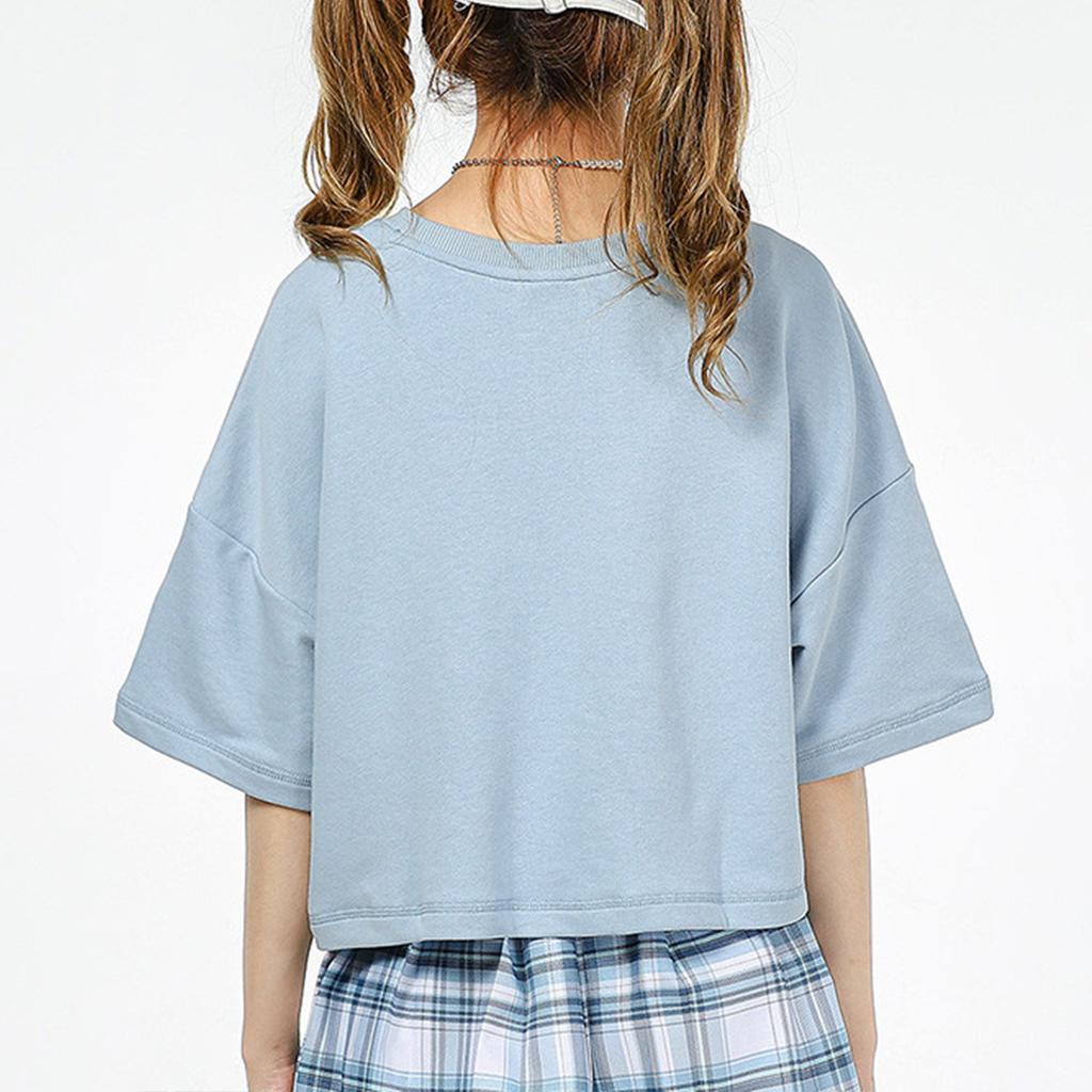 Puma Crop Tops Women's Blue Crew Neck Moderate 533212-61