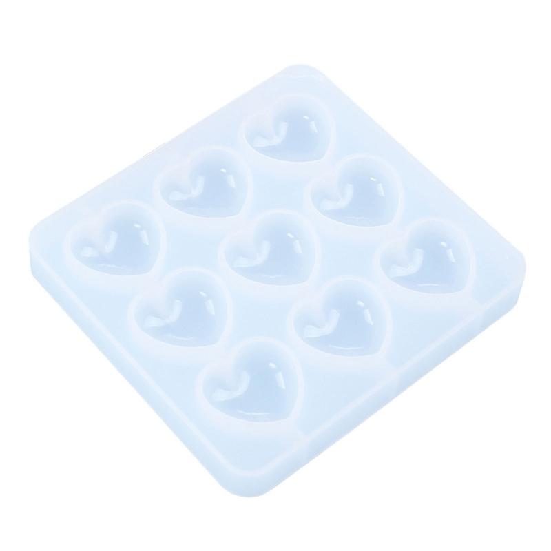 Small Crystal Silicone Mold with 9 Holes Silicone Craft Molds Beautiful Heart Shaped Chocolate Molds Silicone