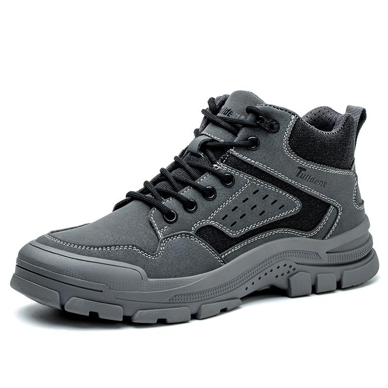 Unisex Gray Safety Shoes Men with Steel Toe Cap Anti-smash Men Work Shoes Sneakers Light Puncture-proof Men's Protective Sneaker