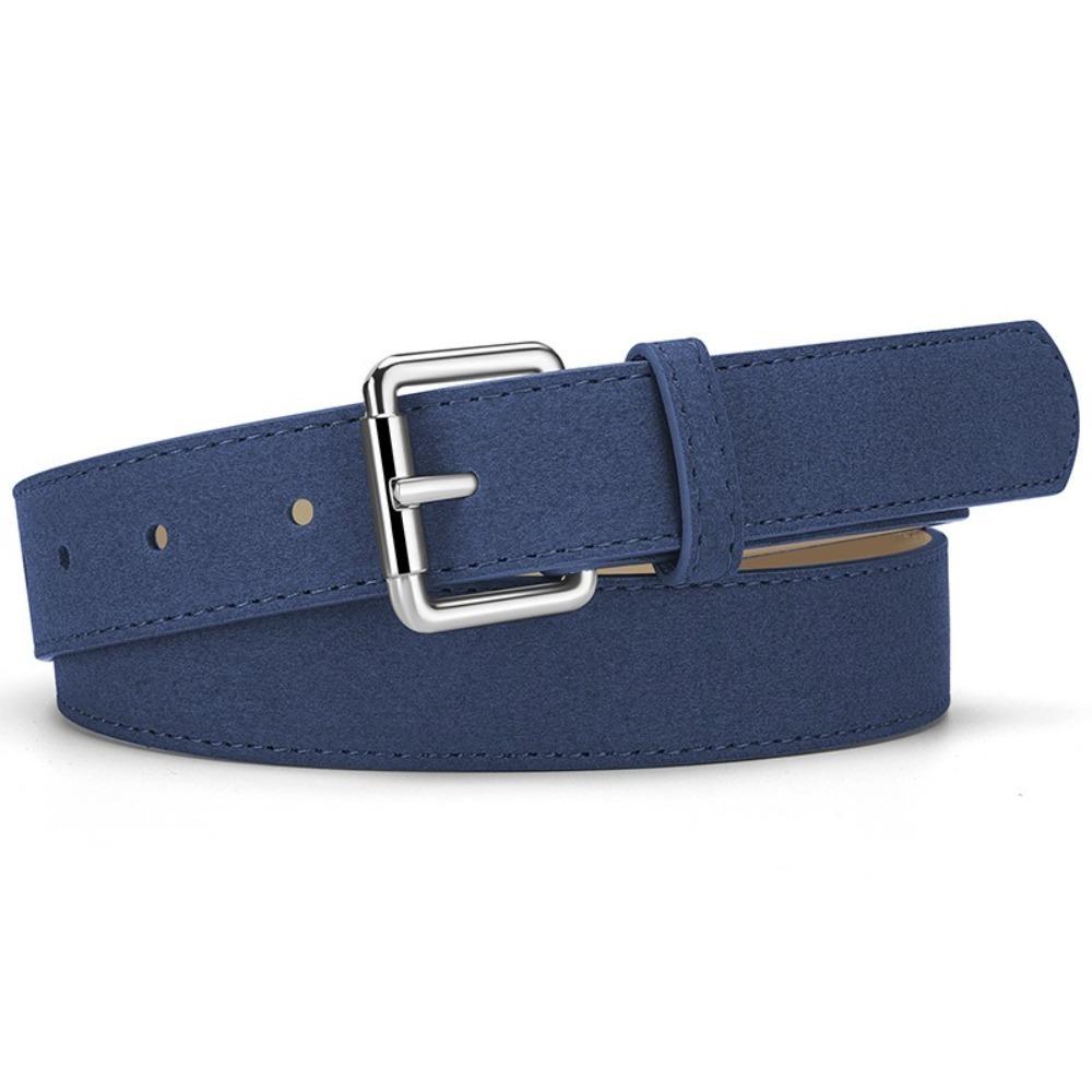 

Casual Suede Leather Belt Versatile Waist Strap New Pin Buckle Waistband Women темно-синього кольору