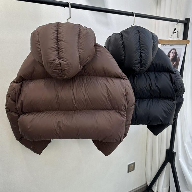 Women's Winter Thickened Loose Padded Warm Solid-coloured Short Jacket Casual Hooded Zip Paragraph Bread Clothing