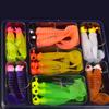 34pcs Metal Jig Head Fishing Hooks and Lures 17Pcs Complete Jig Head & Soft Bait Kit Metal Hooks with Silicone Grubs for Bass 260319