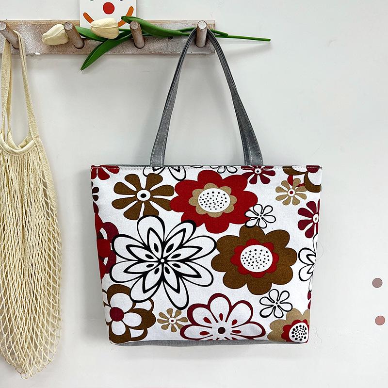 Printed Canvas Women's Fashion Handbag - Casual Commuter Underarm Bag