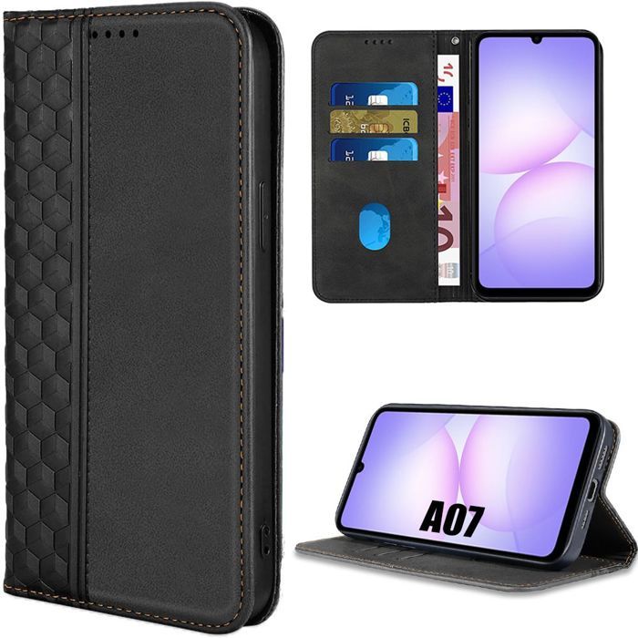 Coque de Protection - BOOLING - Samsung Galaxy A07 - Cuir Synthétique - Motif Mosaïque - Fermeture Magnétique
