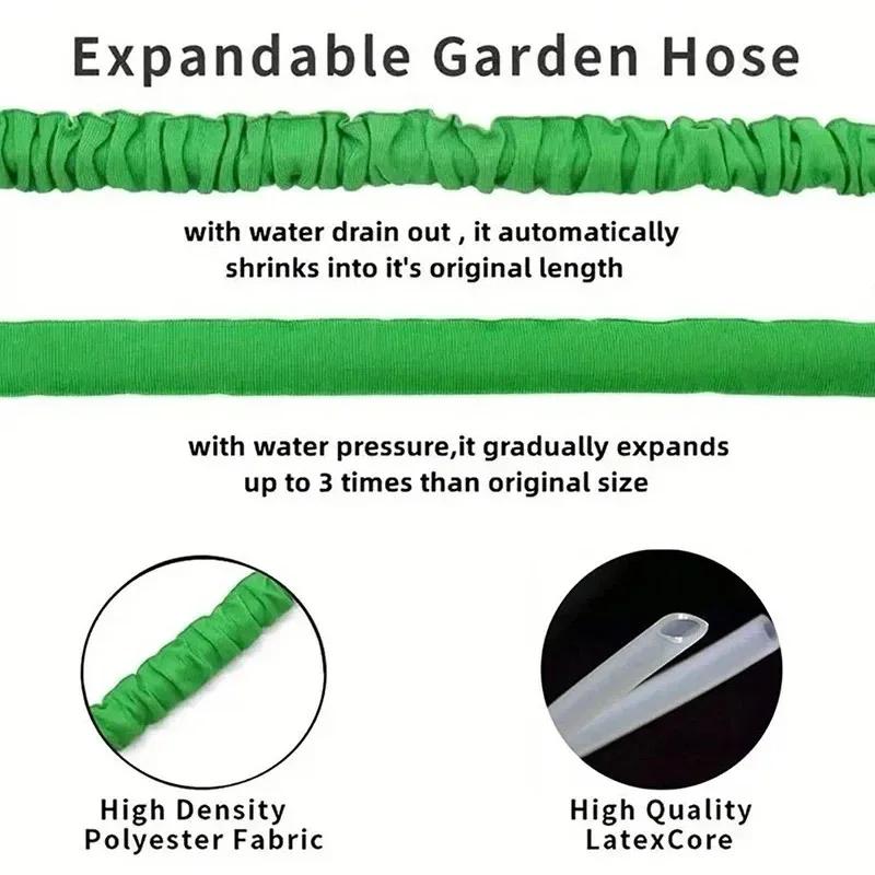Tuyau d'arrosage de jardin extensible 25FT-200FT Haute Pression Lavage de voiture Magique Flexible Tuyau d'eau Jardin Irrigation Outils de nettoyage