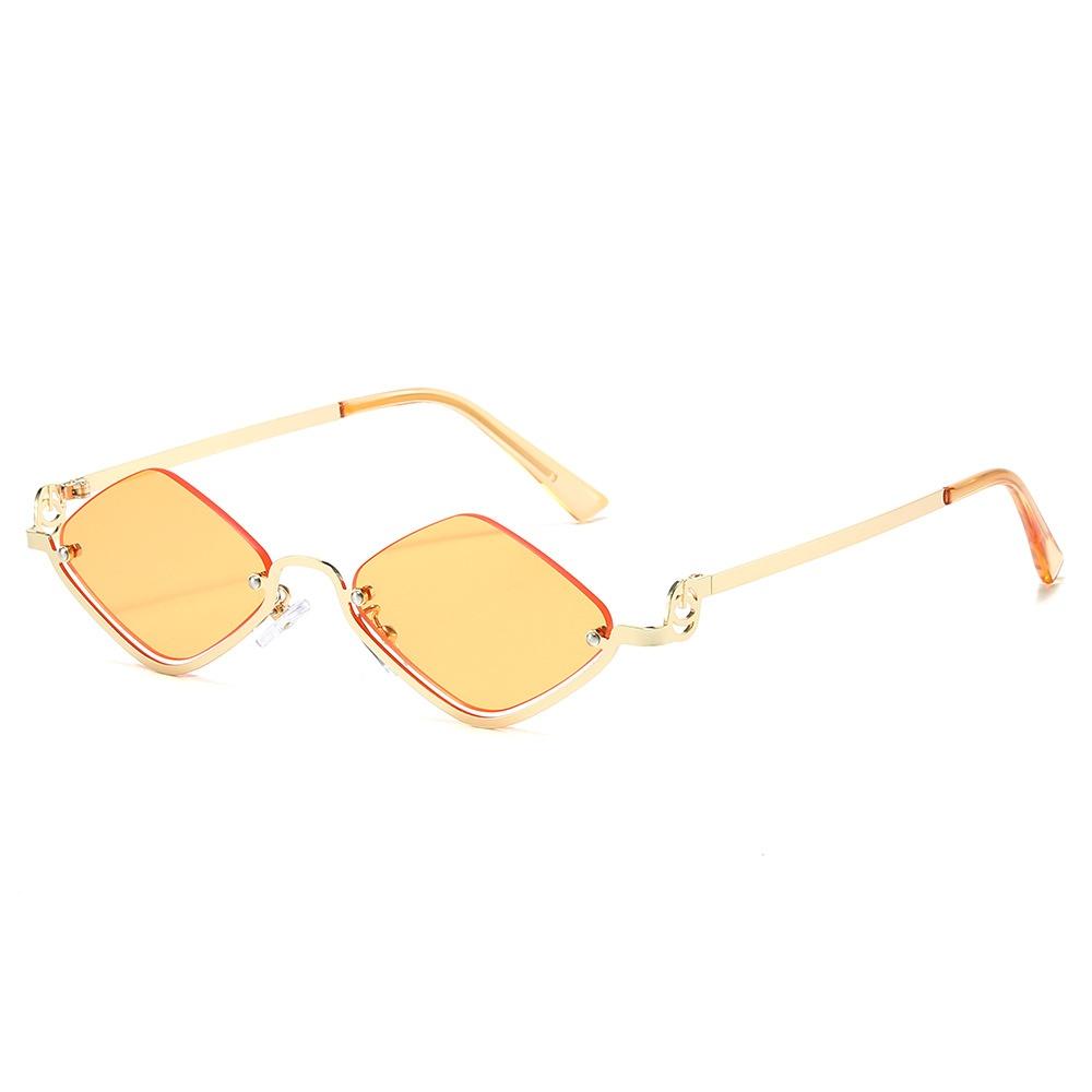 

Latest Luxurious Metal Half Frame Diamond for Women Sunglasses Vintage Retro Brand Design Trend Simple Casual Men Sun Eyeglasses UV400 as picture