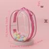 15CM Double Zipper Ita Bag: Durable Transparent Cotton Carrier for Doll Figurines