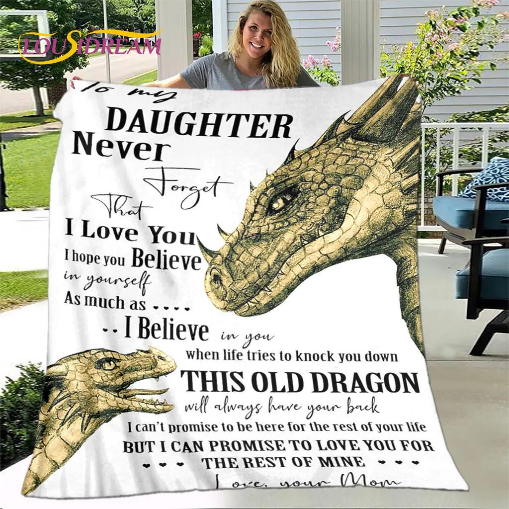 To My Daughter Plush Butterfly Quilt Blanket Flannel Throw for Living Room Bedroom Bed Sofa Gift