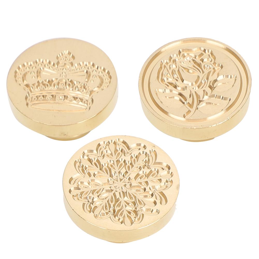 Wax Seal Stamp Set DIY Retro Decorate Snow Flower Crown Pattern Handicrafts Tools