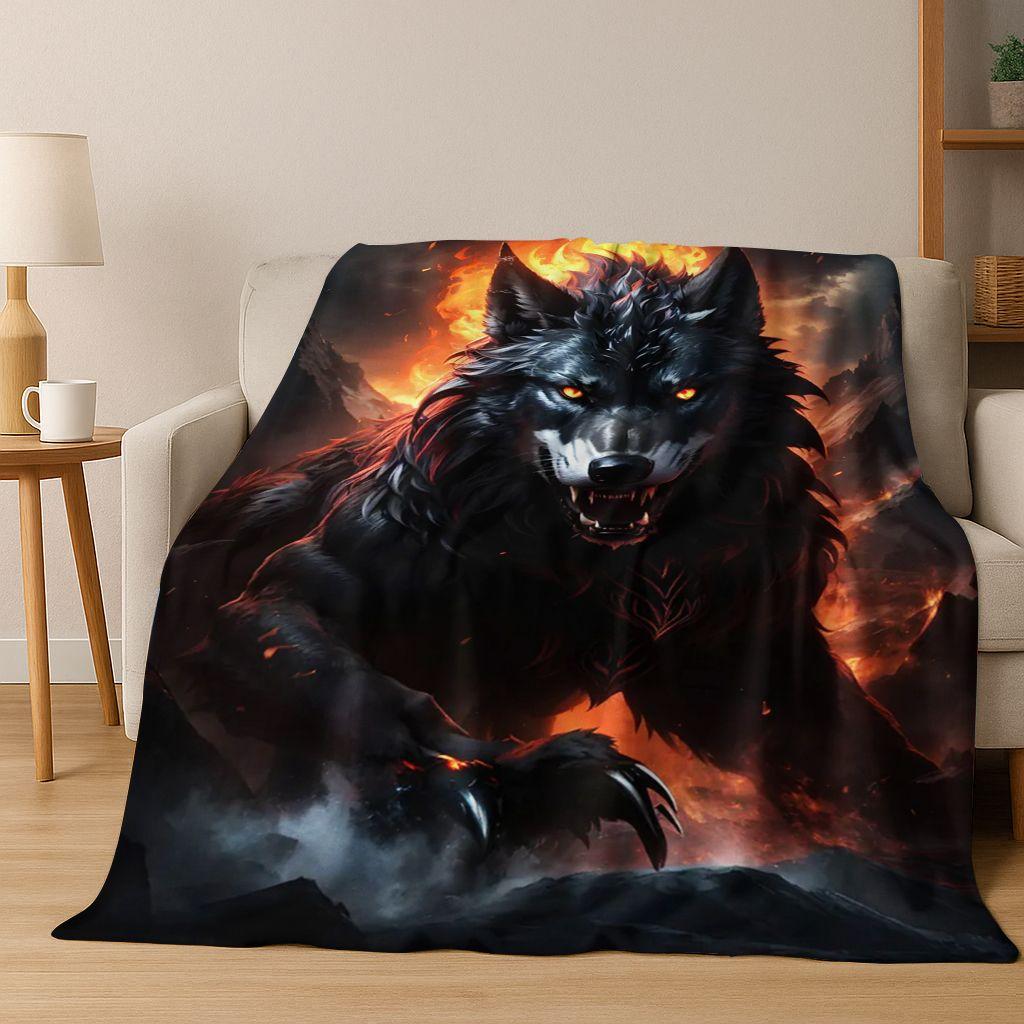 Nordycki Symbol Wojownika Wikingów Valhalla Valknut Runa Koc Flanelowy, Przytulny Miękki Koc Rzutowy do Domu Sypialni Łóżka Pokrowiec na Sofę Prezent