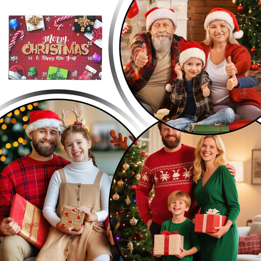 Christmas Advent Socks 24 Days Advent Countdown Calendar 12 Pairs of Soft Crew Socks for Women Men Adults Teens Holiday