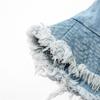 Raw Edge Bucket Hat Denim Blue Sun Protection Hat New Washed Denim Hat  Spring Season