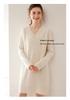 2024 Autumn Winter Women's V-Neck Cashmere Long Sleeve Sweater and Mid-Length Wool Skirt Set