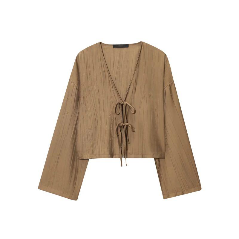 Casual Suit Women's Wrinkle Effect Kimono Coat 5427733 Wrinkle Effect Shorts 1255451