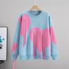 Cross Love Tassel Knitwear: Stylish Autumn/Spring European-American Patchwork Round Neck Pullover