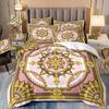 Duvet Cover Set King Size, Vintage geometric European Round Duvet Cover, Soft, Comfortable , Bedding Set for Bedroom,Hotel