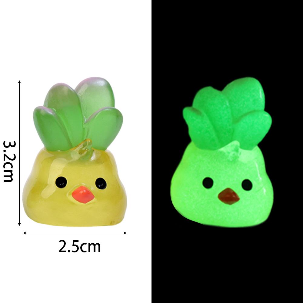 Luminous Cactus Figurines Mini Cute Resin Succulents Plants Ornaments Glowing Microlandscape Home Garden Decoration Accessories