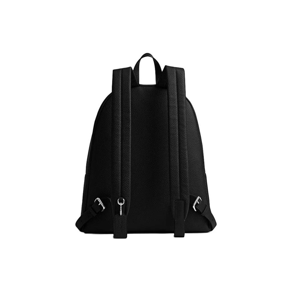Coach Ridge 35 Wood Logo Pebble Leather Backpack Large Unisex backpack Black CCB82-BLK