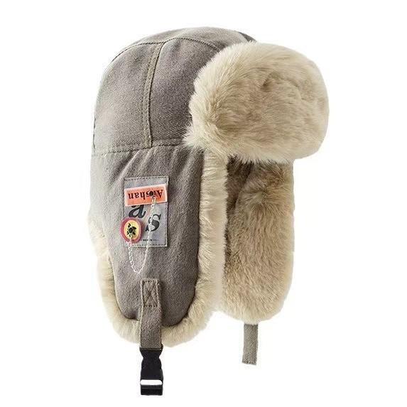 Unisex Winter Winddichte Samt Dicke Mütze mit Ohrenschutz zum Radfahren