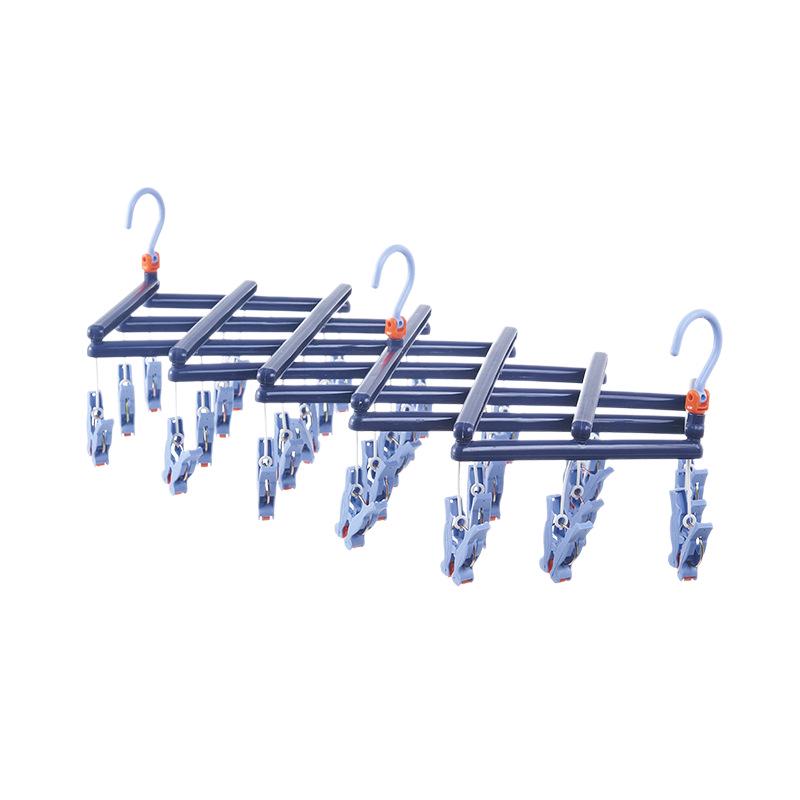 Multi-Functional Retractable Windproof Clothes Drying Rack with Seamless 3D Design and Storage Clips
