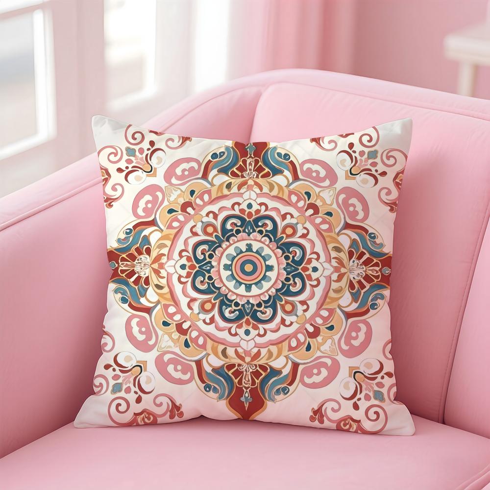 Chinese Phoenix Pattern Cushion Cover Linen Pillowcase Cover Soft Decor for Sofa Home Room
