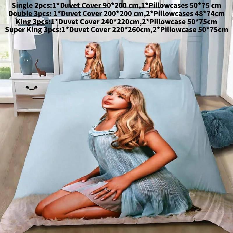 

Duvet Carpenter Sabrina Cover Pillowcase Bedding Set Boy Girl Bedroom Decoration Single(90x200cm)
