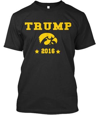 Trump 2016 Schwarzes Hawkeyes T-Shirt Größe S bis 4XL
