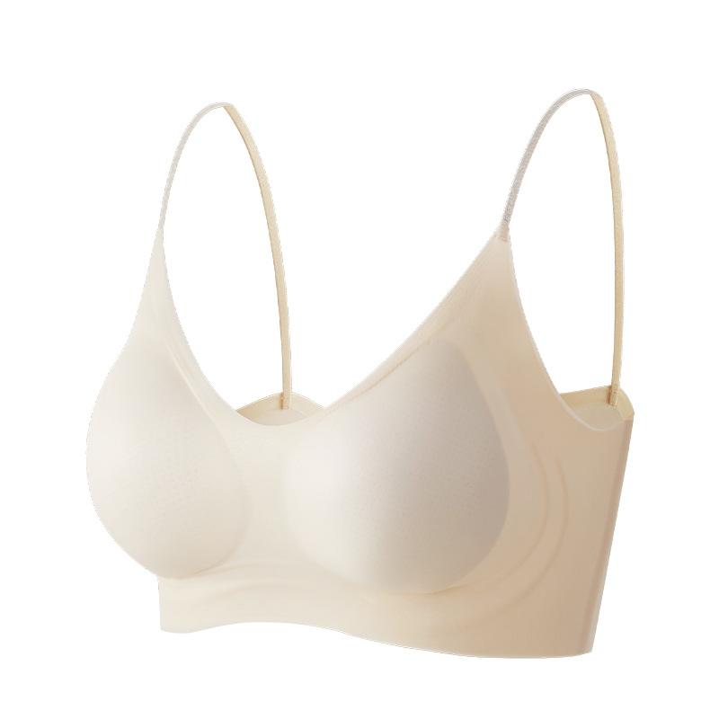 Ultra-thin cool and beautiful back bra without steel ring to gather and pull side to close the sub-breasts for ventilation
